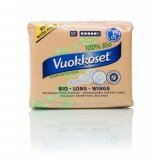 БИО-прокладки VUOKKOSET Лонг для критических дней с крылышками 100% БИО (12 шт/уп)